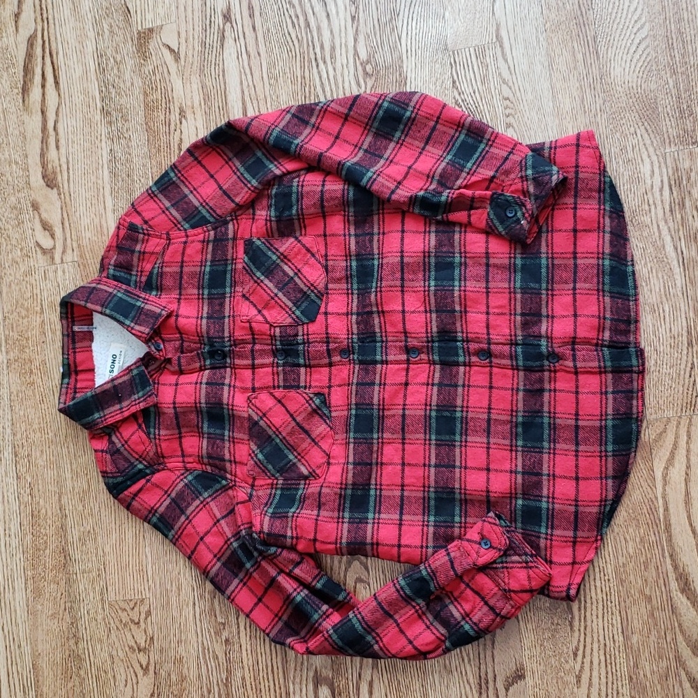 (M) Cisono Plaid Collection Plaid Fleece Lined Sherpa Lumberjack Outdoor Country